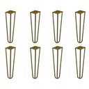 Ver imagem 1 de Kit 8 Pés de Metal 25 CM Hairpin Legs Rack Puffs Dourado
