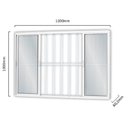 Ver imagem 3 de Janela de Alumínio de Correr 100x120cm 4 Folhas 2 Fixas com Grade e Vidro Liso Linha Soft MGM Branco