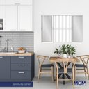 Ver imagem 1 de Janela de Alumínio de Correr 100x120cm 4 Folhas 2 Fixas com Grade e Vidro Liso Linha Soft MGM Branco