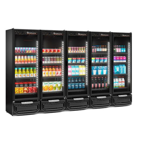 Refrigerador/Expositor Vertical Conveniência GCVR-2500 LB PR All Black 2500L c/ LED Perimetral -