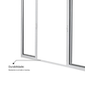 Janela de Alumínio de Correr 100x150cm 4 Folhas 2 Fixas com Vidro Liso Linha Soft Mgm Branco - 6