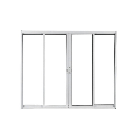 Janela de Alumínio de Correr 100x200cm 4 Folhas 2 Fixas com Vidro Liso Linha Soft Mgm Branco