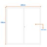 Janela de Alumínio de Correr 100x200cm 4 Folhas 2 Fixas com Vidro Liso Linha Soft MGM Branco - 12