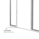 Ver imagem 6 de Janela de Alumínio de Correr 100x200cm 4 Folhas 2 Fixas com Vidro Liso Linha Soft MGM Branco