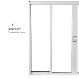 Janela de Alumínio de Correr 100x200cm 4 Folhas 2 Fixas com Vidro Liso Linha Soft MGM Branco - 8