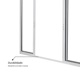 Janela de Alumínio de Correr 100x200cm 4 Folhas 2 Fixas com Vidro Liso Linha Soft MGM Branco - 6