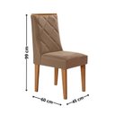 Ver imagem 4 de Conjunto Sala de Jantar Mesa Tampo MDF/Vidro 6 Cadeiras Ester Off White/Capuccino/Marromle