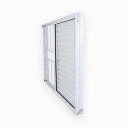 Janela de Alumínio Veneziana 100x150cm 3 Folhas 1 Fixa com Grade e Vidro Liso Soft Plus MGM Branco - 3