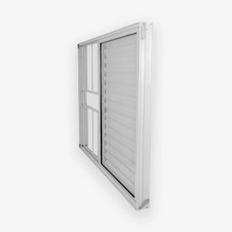 Janela de Alumínio Veneziana 100x150cm 3 Folhas 1 Fixa com Grade e Vidro Liso Soft Plus MGM Branco - 7