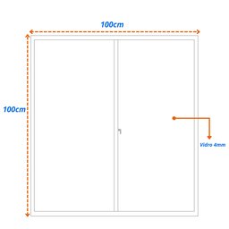 Janela de Alumínio Veneziana 100x100cm 3 Folhas Vidro Liso Soft Plus MGM  - 12