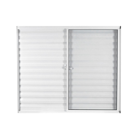 Janela de Alumínio Veneziana 100x100cm 3 Folhas Vidro Liso Soft Plus Mgm