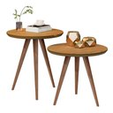 Ver imagem 1 de Kit Mesa de Apoio e Lateral Sofá e Sala Visita Freijó