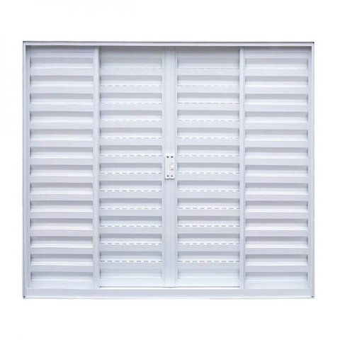 Janela de Alumínio Veneziana de Correr 100x100cm 4 Folhas sem Vidro Soft Plus MGM Branco
