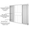Janela de Alumínio Veneziana 100x100cm 4 Folhas com Grade sem Vidro Soft Plus Mgm - 3