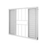 Janela de Alumínio Veneziana 100x100cm 4 Folhas com Grade sem Vidro Soft Plus Mgm - 2