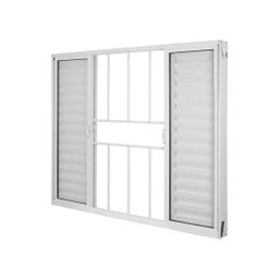 Janela de Alumínio Veneziana 100x150cm 4 Folhas com Grade sem Vidro Soft Plus Mgm - 2 Janela de Alumínio Veneziana 100x150cm 4 Folhas com Grade sem Vidro Soft Plus Mgm - 2