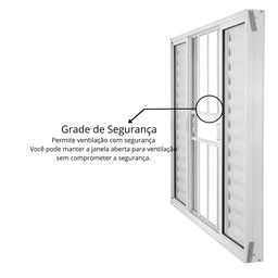 Janela de Alumínio Veneziana 100x150cm 4 Folhas com Grade sem Vidro Soft Plus MGM - 4