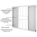 Ver imagem 3 de Janela de Alumínio Veneziana 100x150cm 4 Folhas com Grade sem Vidro Soft Plus Mgm