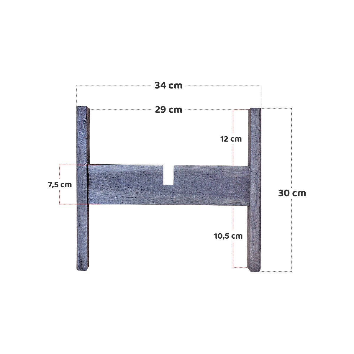 Porta Vaso Madeira Envelhecida Rustico para Vaso Suculentas	 Toc Lar - 5