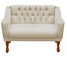 Kit Namoradeira + 2 Poltrona Decorativa Grécia Dritex Suede Bege - 2