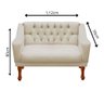 Kit Namoradeira + 2 Poltrona Decorativa Grécia Dritex Suede Bege - 7