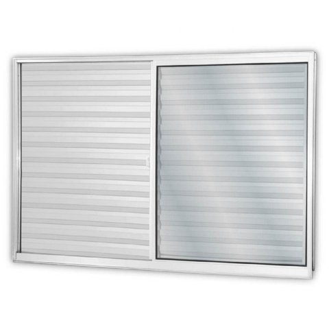 Janela de Alumínio Veneziana de Correr 100x120cm 3 Folhas 1 Fixa com Vidro Mini Boreal Linha Soft Mg