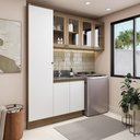 Ver imagem 1 de Lavanderia Modulada Kappesberg Celeste 4 Peças Nogueira/branco 210cm