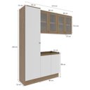 Ver imagem 4 de Lavanderia Modulada Kappesberg Celeste 4 Peças Nogueira/branco 210cm