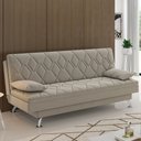 Ver imagem 2 de Sofá Cama para Sala de Estar Quarto 193cm Bela M22 Suede Bege - Mpozenato