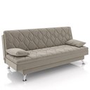 Ver imagem 1 de Sofá Cama para Sala de Estar Quarto 193cm Bela M22 Suede Bege - Mpozenato
