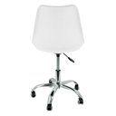 Ver imagem 5 de Kit 6 Cadeiras Leda Office Luisa Saarinen Estofada Base Giratória Cromada - Branco