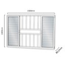 Ver imagem 2 de Janela de Alumínio Veneziana de Correr 100x150cm 6 Folhas 2 Fixas com Grade e Vidro Liso Linha Soft Branco MGM