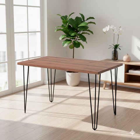 Mesa Industrial 128cm x 75cm Hairpin Legs Marrom/Noronha