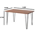 Ver imagem 3 de Mesa Industrial 128cm x 75cm Hairpin Legs Marrom/Noronha