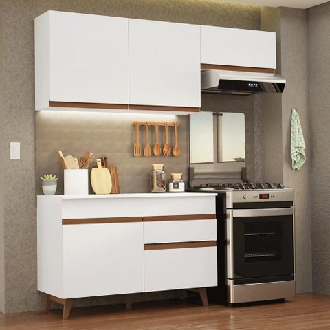 Armário de Cozinha Compacta 190cm Branco Reims Madesa 04