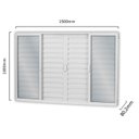 Ver imagem 2 de Janela de Alumínio Veneziana de Correr 100x150cm 6 Folhas 2 Fixas com Vidro Liso Linha Soft MGM Bran