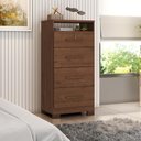 Ver imagem 3 de Cômoda Primor Max 4 Gavetas 1 Nicho MDP Puxador MDF Cinamomo