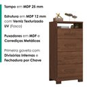 Ver imagem 5 de Cômoda Primor Max 4 Gavetas 1 Nicho MDP Puxador MDF Cinamomo