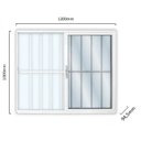 Ver imagem 2 de Janela de Alumínio de Correr 100x120cm 2 Folhas com Grade e Vidro Liso Linha Solida MGM Branco