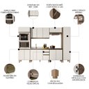 Ver imagem 4 de Armário de Cozinha 6 Peças com Pia 120cm Jessy N03 Carvalho/off - Mpozenato