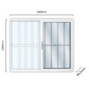 Ver imagem 2 de Janela de Alumínio de Correr 100x100cm 2 Folhas com Grade e Vidro Liso Linha Solida MGM Branco