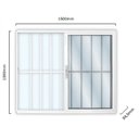 Ver imagem 2 de Janela de Alumínio de Correr 100x150cm 2 Folhas com Grade e Vidro Liso Linha Solida MGM Branco