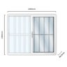 Janela de Alumínio de Correr 100x150cm 2 Folhas com Grade e Vidro Liso Linha Solida Mgm - 2