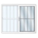 Ver imagem 1 de Janela de Alumínio de Correr 100x100cm 2 Folhas com Grade e Vidro Mini Boreal Linha Solida MGM Branco