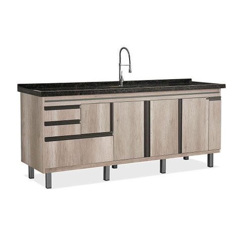 Gabinete de Cozinha MDF 1,94 m Elegância Suprema Rainha Dos Gabinetes:Barrique