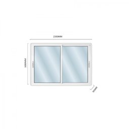 Janela de Alumínio de Correr 100x150cm 2 Folhas com Vidro Mini Boreal Linha Solida MGM  - 2