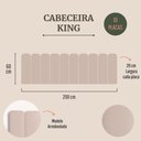Ver imagem 2 de Cabeceira King Kit 10 Placas Modelo Arredondada - Courino Marfim / Off White