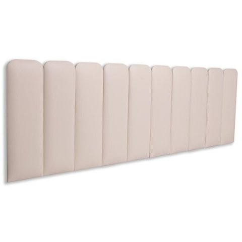Cabeceira King Kit 10 Placas Modelo Arredondada - Courino Marfim / Off White