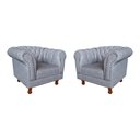 Ver imagem 1 de Kit 2 poltronas Chesterfield Capitonê Duque ECO Cinza Decoração, Recepção, Salas de Tv e Estar