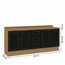 Ver imagem 3 de Cozinha Modulada 2 Balcões com Tampo Conecta Frise Yescasa Cinamomo/Preto